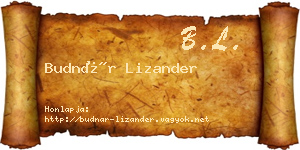 Budnár Lizander névjegykártya